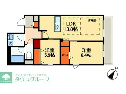 VICTOIRE 南流山(2LDK/2階)の間取り写真