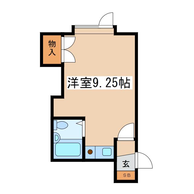 ポプラハイツ(ワンルーム/1階)の間取り写真