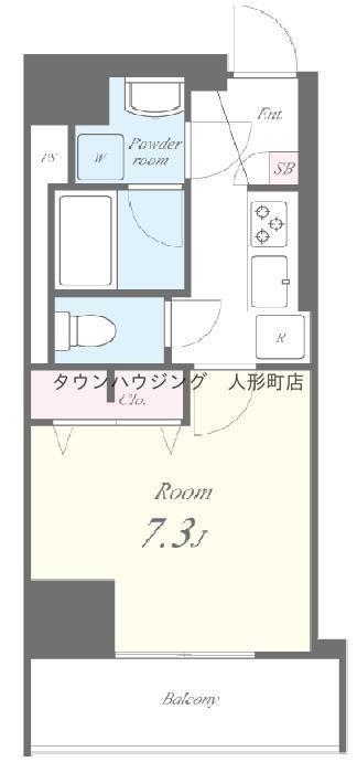 アーク日本橋人形町(1K/5階)の間取り写真