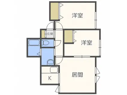マウントツリー(2LDK/3階)の間取り写真