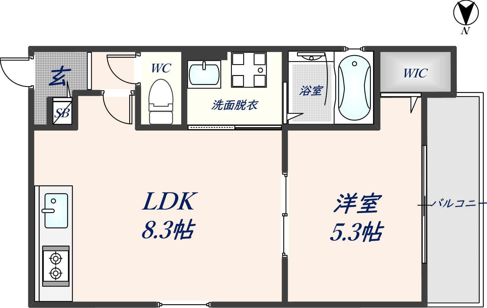 ALEGRIA若江本町ノース(1LDK/1階)の間取り写真