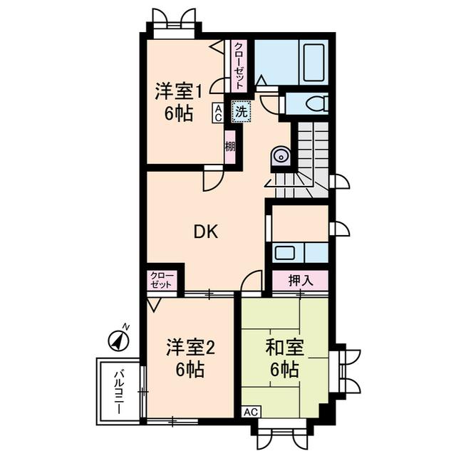 レジデンス大森(3DK/2階)の間取り写真