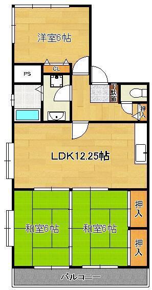 クレベール皇后崎(3LDK/10階)の間取り写真