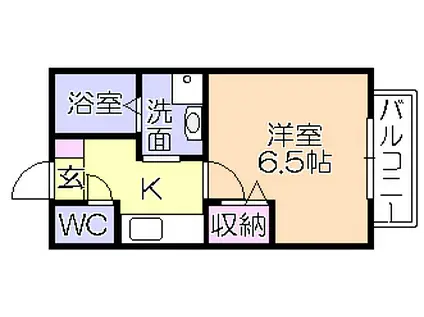 アムール東櫛原(1K/1階)の間取り写真
