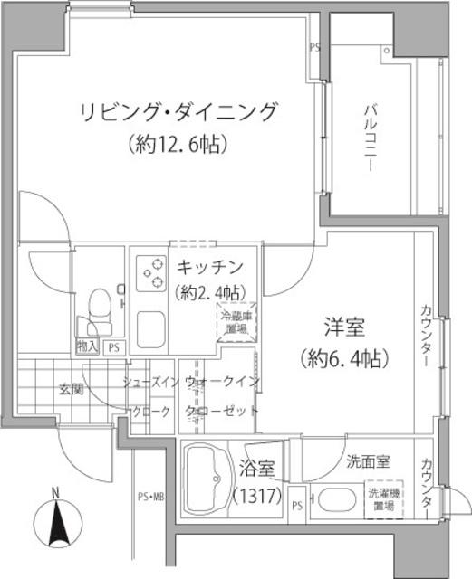 エーデル練馬(1LDK/2階)の間取り写真