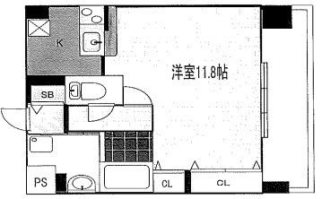 ＪＲ東海道本線 吹田駅(ＪＲ) 徒歩10分 4階建 築19年(1K/4階)の間取り写真