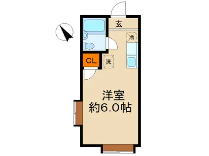 コーポコーラル(ワンルーム/2階)の間取り写真