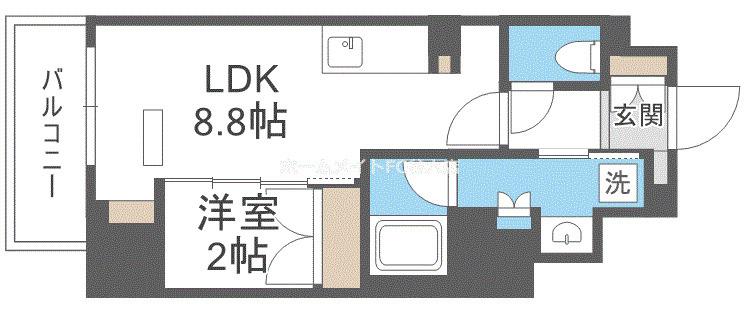 アーバネックス天満橋FRONT(1LDK/3階)の間取り写真