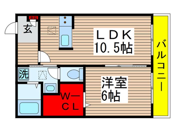 サン・ボナールK(1LDK/1階)の間取り写真