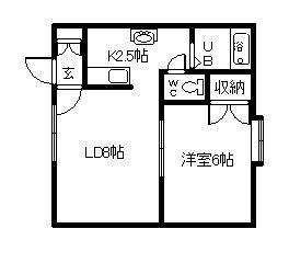 ライフコート(1LDK/1階)の間取り写真