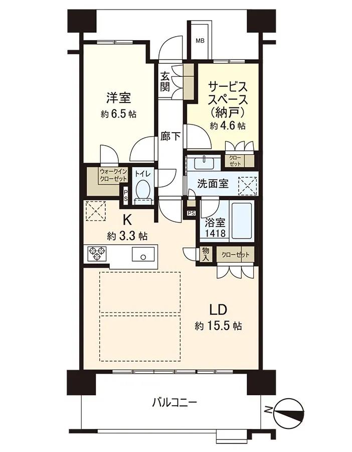 ザ・レーベン仙台大手町(2LDK/11階)の間取り写真