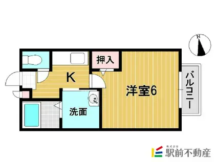 ドリームアーク(1K/2階)の間取り写真