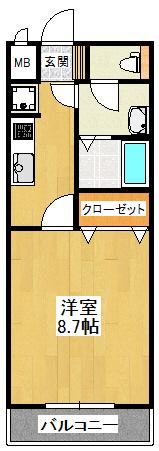 グレイシャス(1K/1階)の間取り写真
