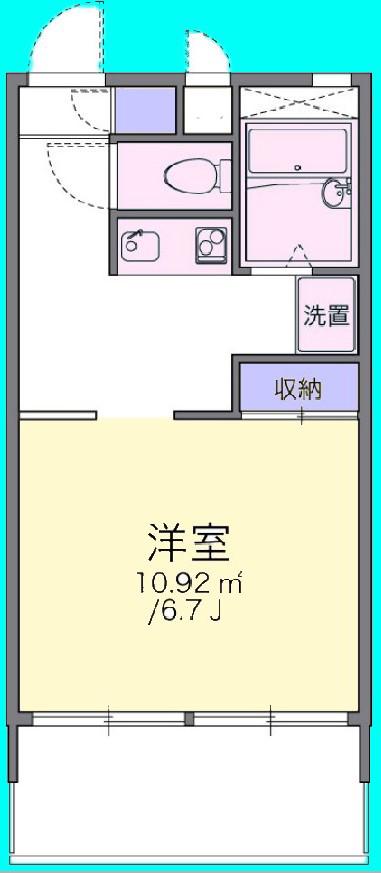 ロイヤルミヤケ(1K/1階)の間取り写真