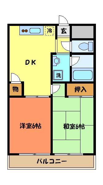 栗原ビル(2DK/2階)の間取り写真