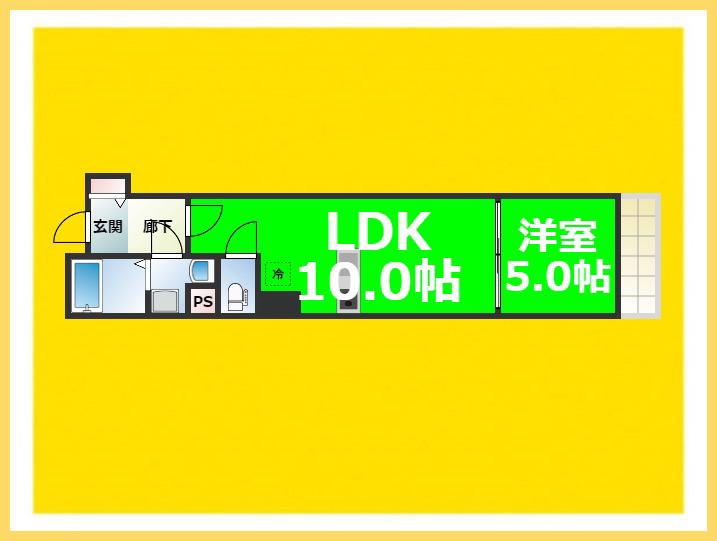 グランツ(1LDK/5階)の間取り写真