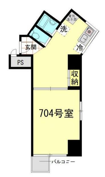 日本橋サマリヤシティハイツ(1DK/7階)の間取り写真