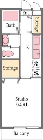スプリーン(1K/1階)の間取り写真