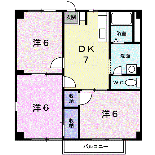 サニ-クレスト(3DK/1階)の間取り写真