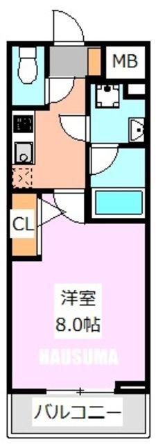 メイクスデザイン王子(1K/5階)の間取り写真
