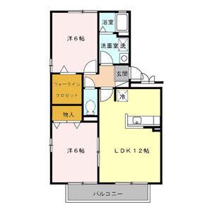 セジュールS・K(2LDK/1階)の間取り写真