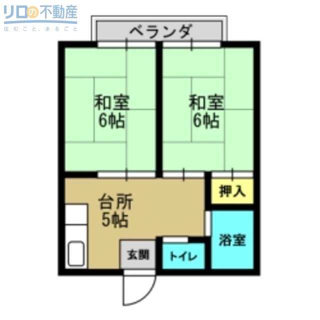 桃源台ハイツ(2DK/2階)の間取り写真