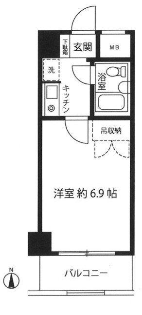 ベルメゾン(1K/1階)の間取り写真