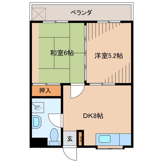 朝孝ビル(2DK/4階)の間取り写真