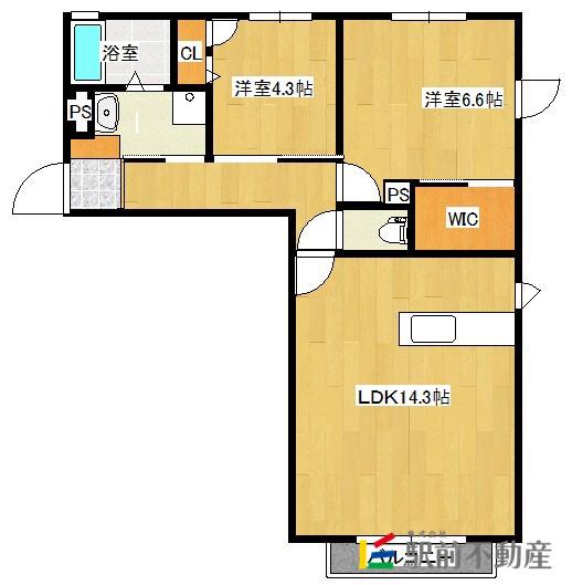 ラフィーネメゾン本町公園(2LDK/1階)の間取り写真