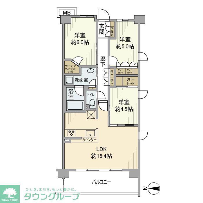 ソライエ葛飾小菅(3LDK/3階)の間取り写真