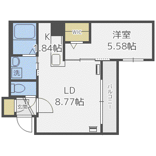 癒 禅17I(1LDK/3階)の間取り写真