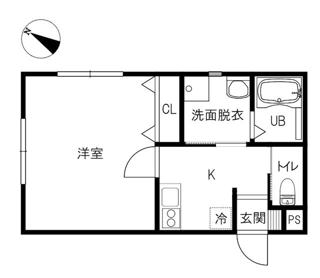 MA MAISON田井町A棟(1K/2階)の間取り写真