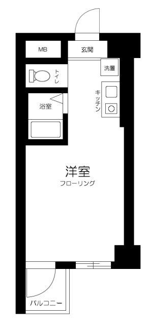 ディアシティ赤坂東館(1K/4階)の間取り写真