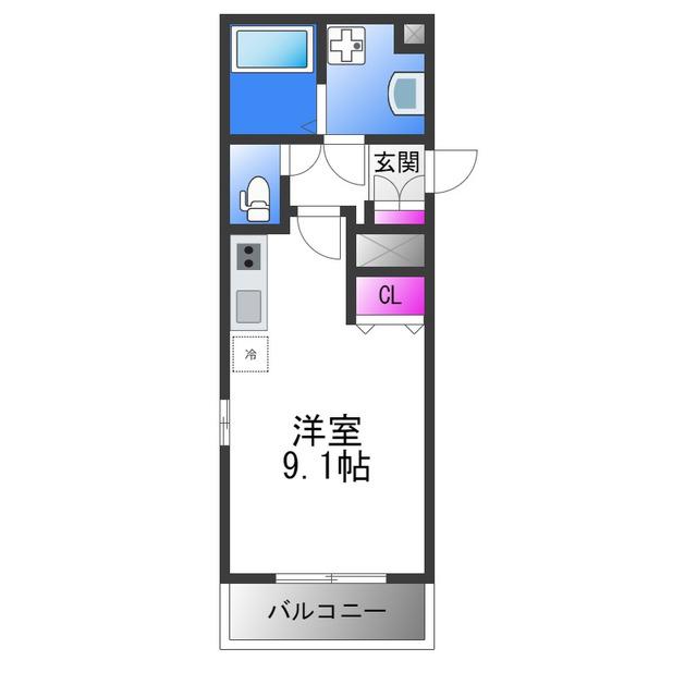 PREMIEREI(ワンルーム/3階)の間取り写真
