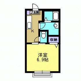 サンボナール(1K/1階)の間取り写真