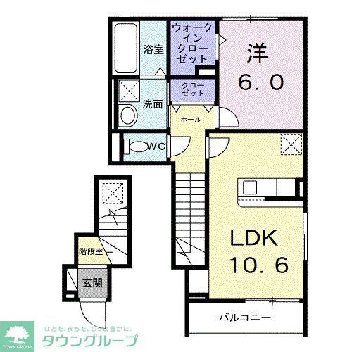 プロムナード・K(1LDK/2階)の間取り写真