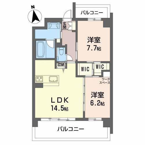 GRAND COURT(2LDK/2階)の間取り写真