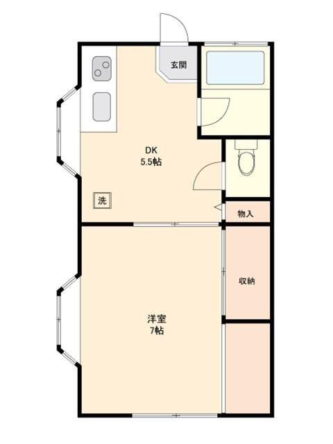 増田ハイツ(1DK/1階)の間取り写真