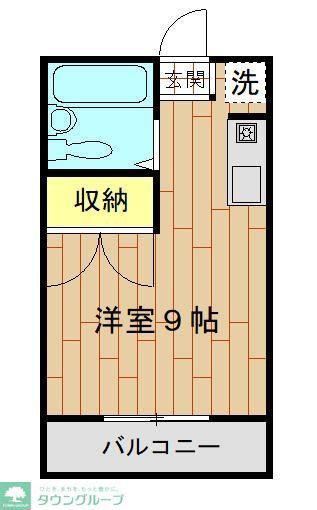ソレイユ航映(1K/1階)の間取り写真