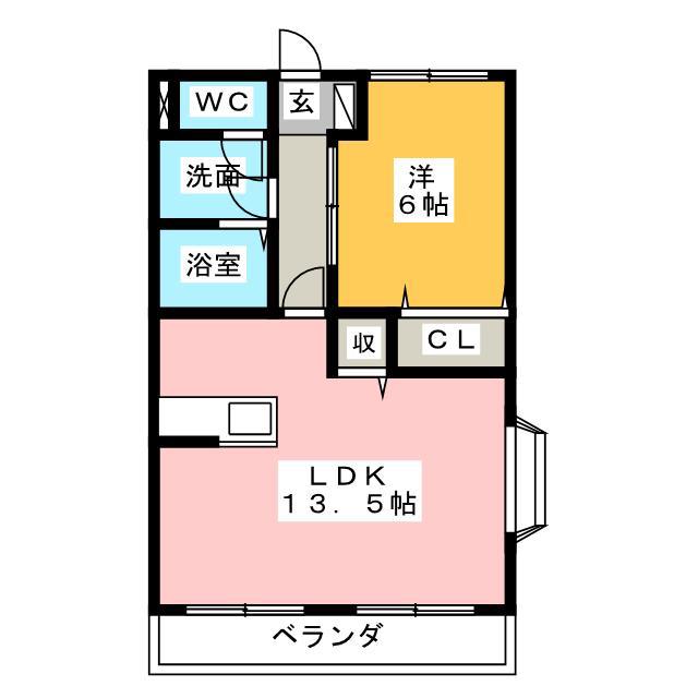 イトーハイツ(1LDK/2階)の間取り写真