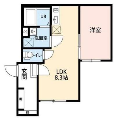 COPPER HOUSE(1LDK/2階)の間取り写真