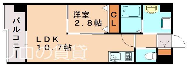 光陽マンション箱崎駅南(1LDK/1階)の間取り写真