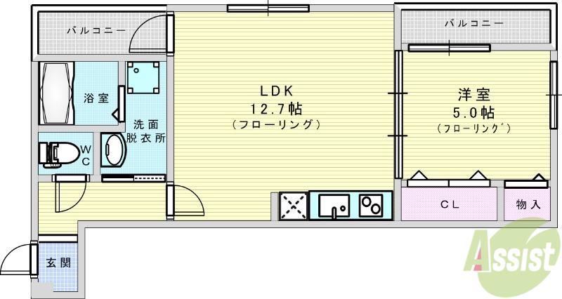 フジパレス瑞光2番館(1LDK/1階)の間取り写真