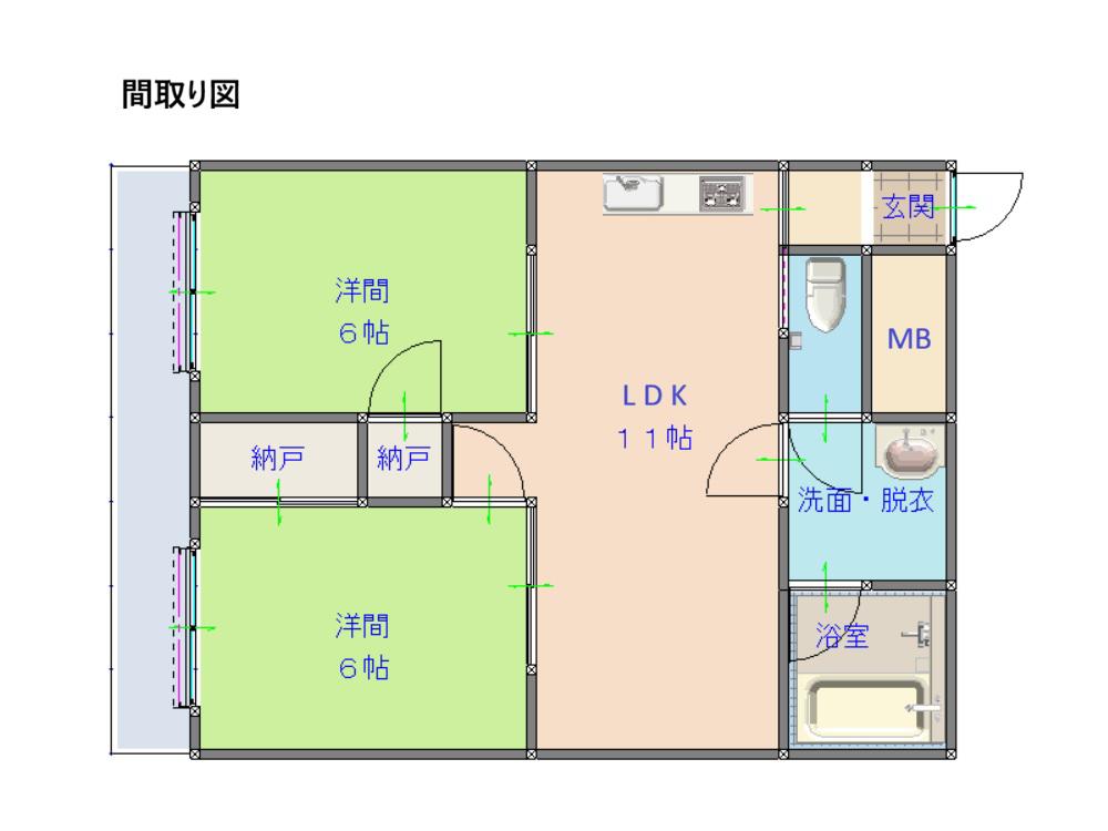 川口ハイツ(2LDK/2階)の間取り写真