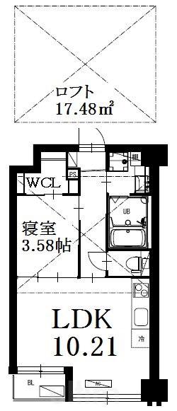 プラネシア東山三条(1LDK/5階)の間取り写真