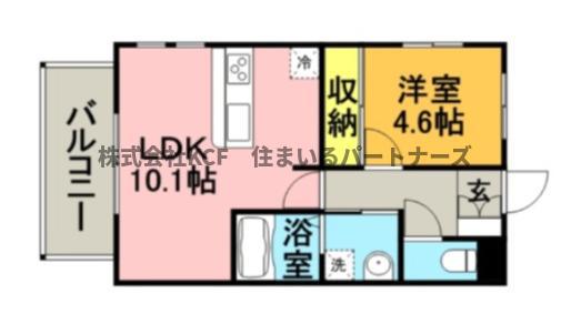 メゾン・ド・クレール(1LDK/2階)の間取り写真