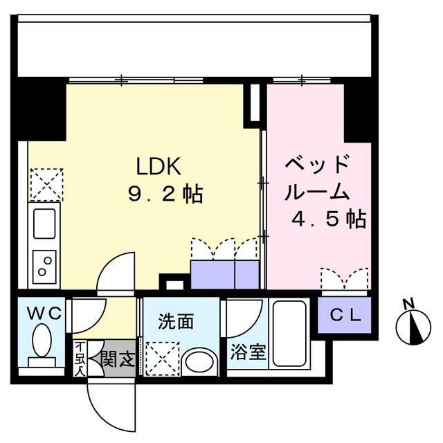渡幸ベルメゾン五橋(1LDK/4階)の間取り写真