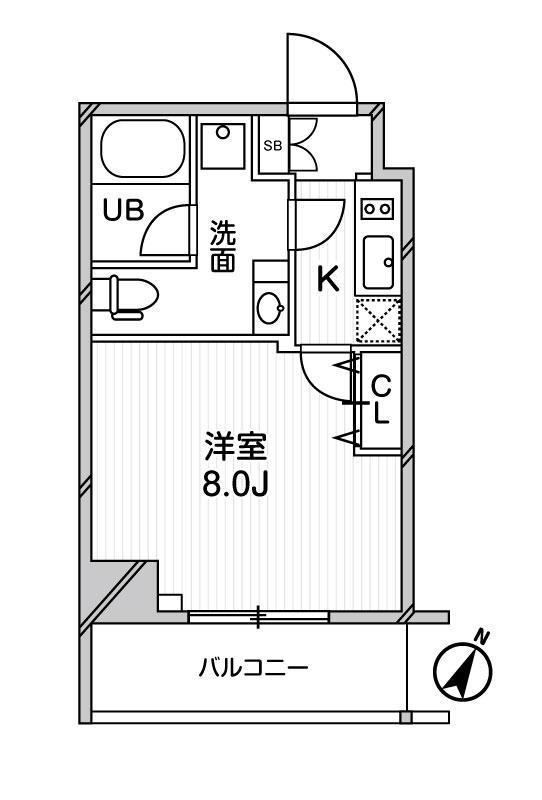 GRAN PASEO巣鴨(1K/6階)の間取り写真