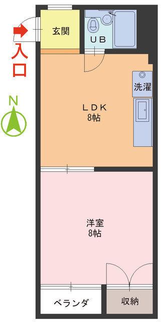 レジデンス東部(1LDK/3階)の間取り写真