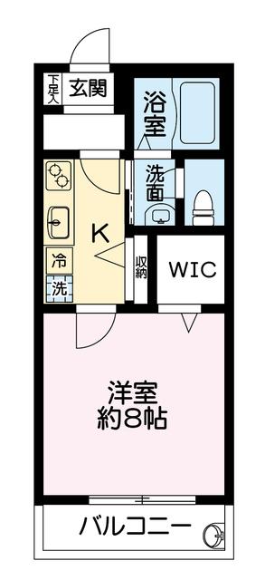 レジェンドS(1K/1階)の間取り写真